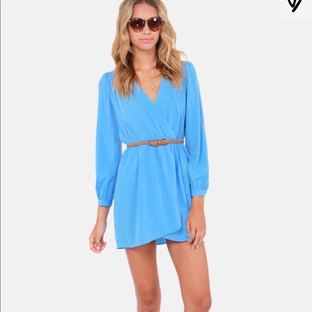 Lulus that’s a wrap light blue dress